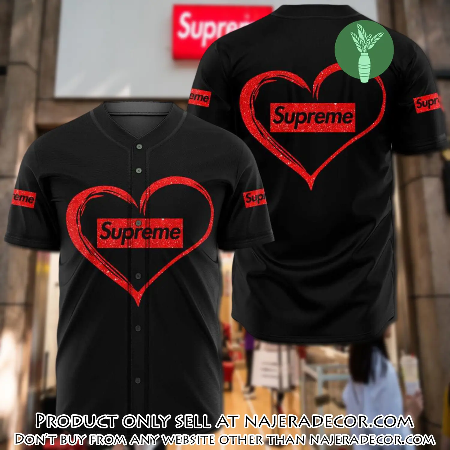 Supreme heart baseball jersey shirt luxury bjs1242 njr1801571